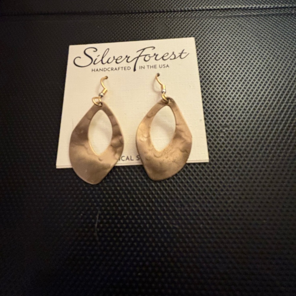 Silver Forest Gold-Tone Teardrop Earrings